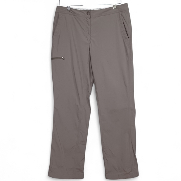 L.L. Bean Pants - L.L.Bean Women's Nylon Hiking Pants 12 Taupe Adjustable Hem Cozy Outdoor Travel